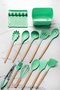 Hermia Set de Cucharas C-SLC1301 Verde con Mango de Madera de 13 Piezas